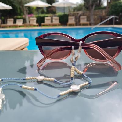 Chaîne de lunettes ST BENEDICTE bleu jean et argent