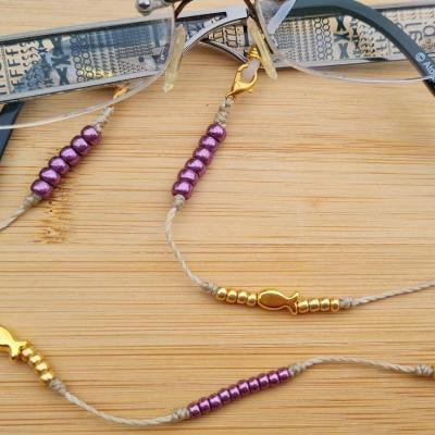 Chaîne de lunettes ALCUDIA  violette et dorée