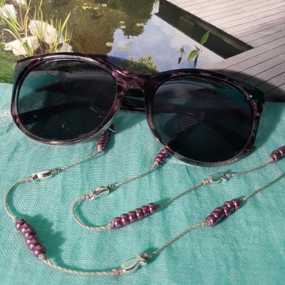 Chaîne de lunettes ALCUDIA gris, violet et argent
