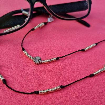 Chaîne de lunettes ARBRE DE VIE noir et argent