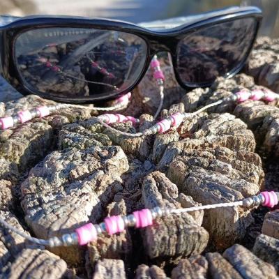 Chaîne de lunettes CAVALAIRE rose et argent