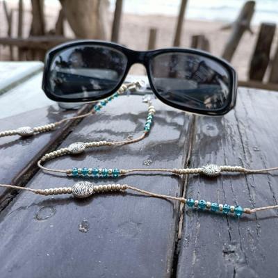 Chaîne de lunettes CRISTAL BONAIRE  bleu et argent