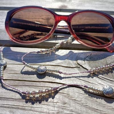 Chaîne de lunettes CRISTAL BONAIRE violet clair et argent