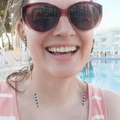 Chaîne de lunettes CRISTAL COSMOS bleu foncé et argent