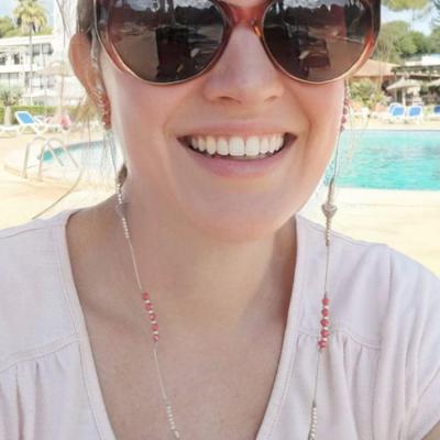Chaîne de lunettes CRISTAL FORMENTOR rouge et argent