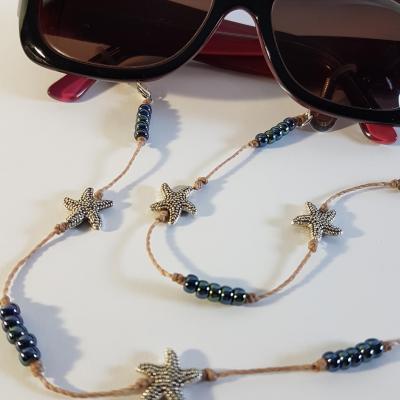 Chaîne de lunettes ESTRELLA marron, bleu et argent