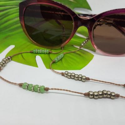 Chaîne de lunettes FIGUERA vert jade et argent