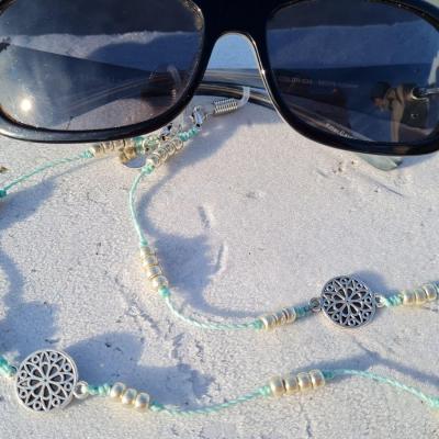 Chaîne de lunettes MANDALA bleu givré