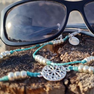 Chaîne de lunettes MANDALA vert turquoise