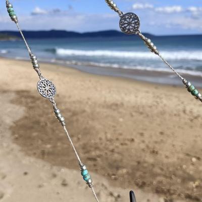 Chaîne de lunettes MANDALA Turquoise et argent