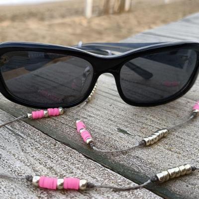 Chaîne de lunettes PETRA rose et argent