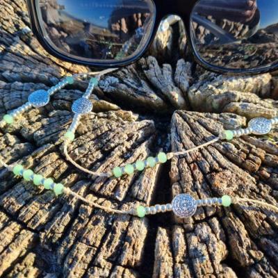 Chaîne de lunettes SOLLER  vert et argent