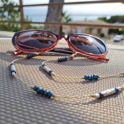 Chaîne de lunettes TOTEM bleu et argent