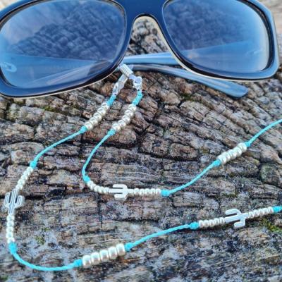 Chaîne de lunettes CACTUS turquoise et argent