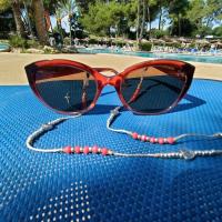 Cordon lunettes ocolia cristal formentor rouge argent 98 2 6
