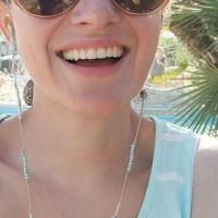 Cordon lunettes ocolia cristal marguerite vanille vert argent 81 5 7