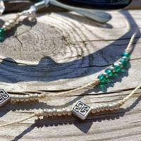 Cordon lunettes ocolia cristal rhodes vert argent 97 1 2