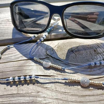 Chaîne de lunettes CRISTAL SOLLER  blanc, bleu et argent