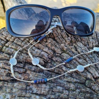 Chaîne de lunettes SOLLER  reflets bleus et argent